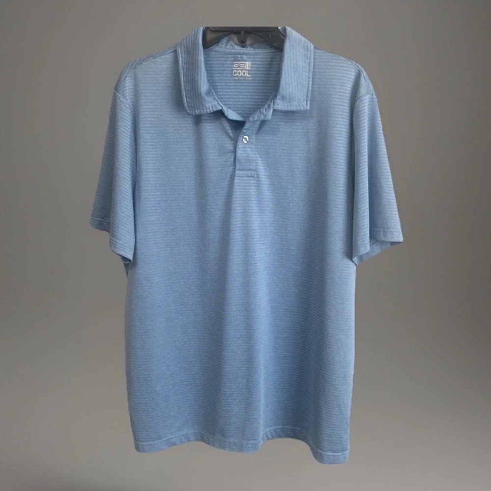 32 DEGREES Cool Men’s Polo Performance Light Blue XL Golf Shirt Athletic